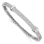 Sterling Silver CZ Buckle Bangle with Rhodium Plating Elegance