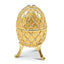 Luxury Giftware by Jere Pewter Bejeweled Crystals Gold-tone Enameled ROYAL GOLD (Plays Swan Lake) Musical Egg with Matching 18 Inch Necklace