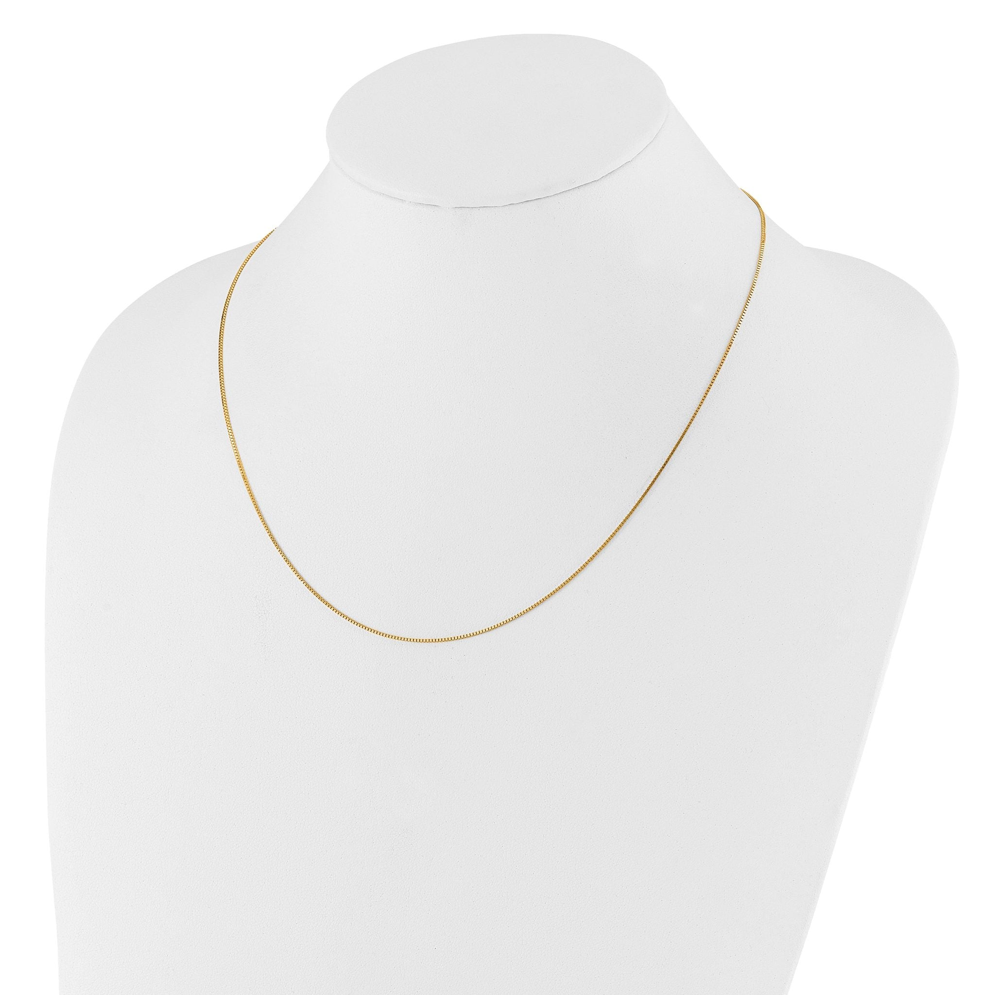 Adjustable Box Chain Necklace in 14K Yellow Gold