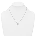 14k White Gold 1/3 carat Lab Grown Diamond VS+ F+ Complete Letter I 18 inch Initial Necklace