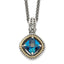 Shey Couture Sterling Silver with 14K Accent 18 Inch Antiqued CushionLondon Blue Topaz Necklace
