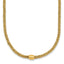 14k Polished and Textured Twisted with Bead 17 inch Necklace