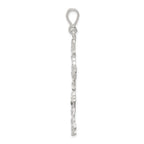 Sterling Silver 925 Diamond-Cut Cross Pendant with Polished Anti-Tarnish Finish