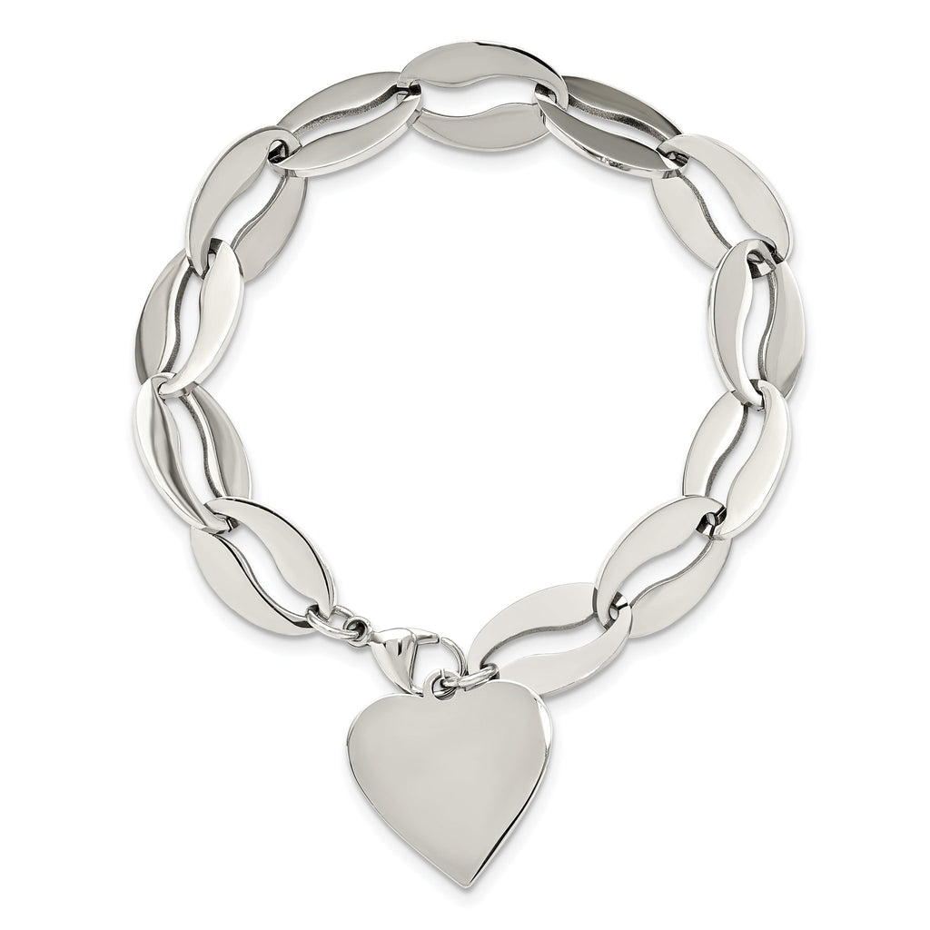 Stainless Steel Polished Heart Bracelet for Women