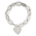 Stainless Steel Polished Heart Bracelet for Women