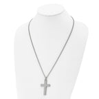 Lord's Prayer Cross Pendant Necklace in Stainless Steel