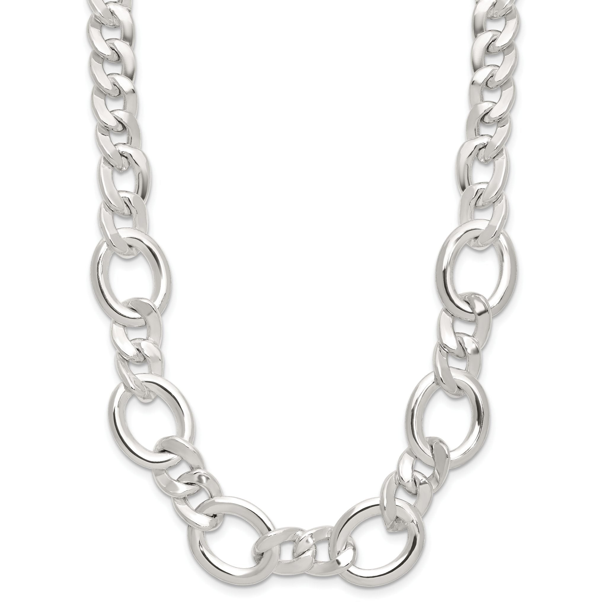 Sterling Silver Polished Fancy Link Necklace Main image