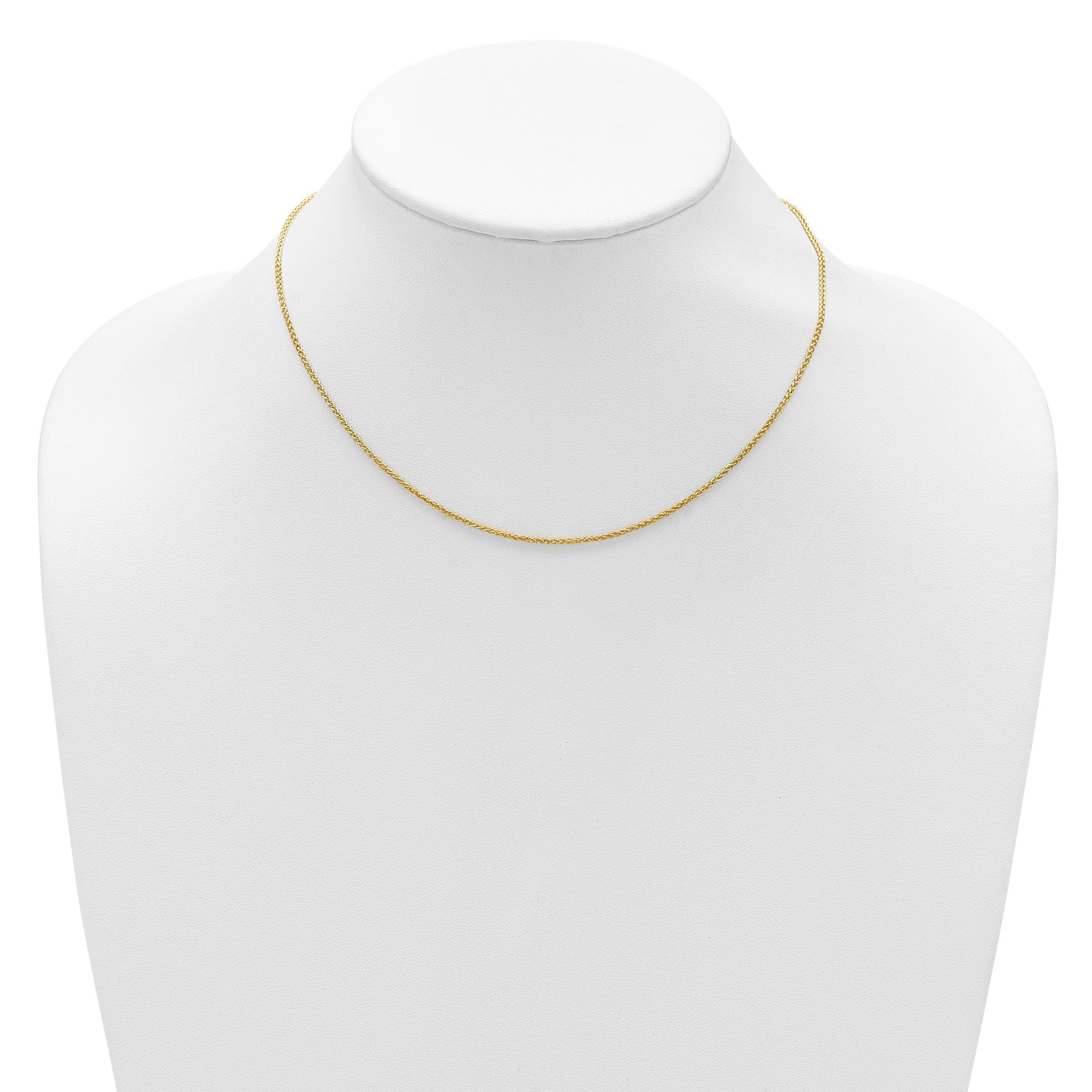 1.5mm 10K Yellow Gold Spiga Wheat Chain