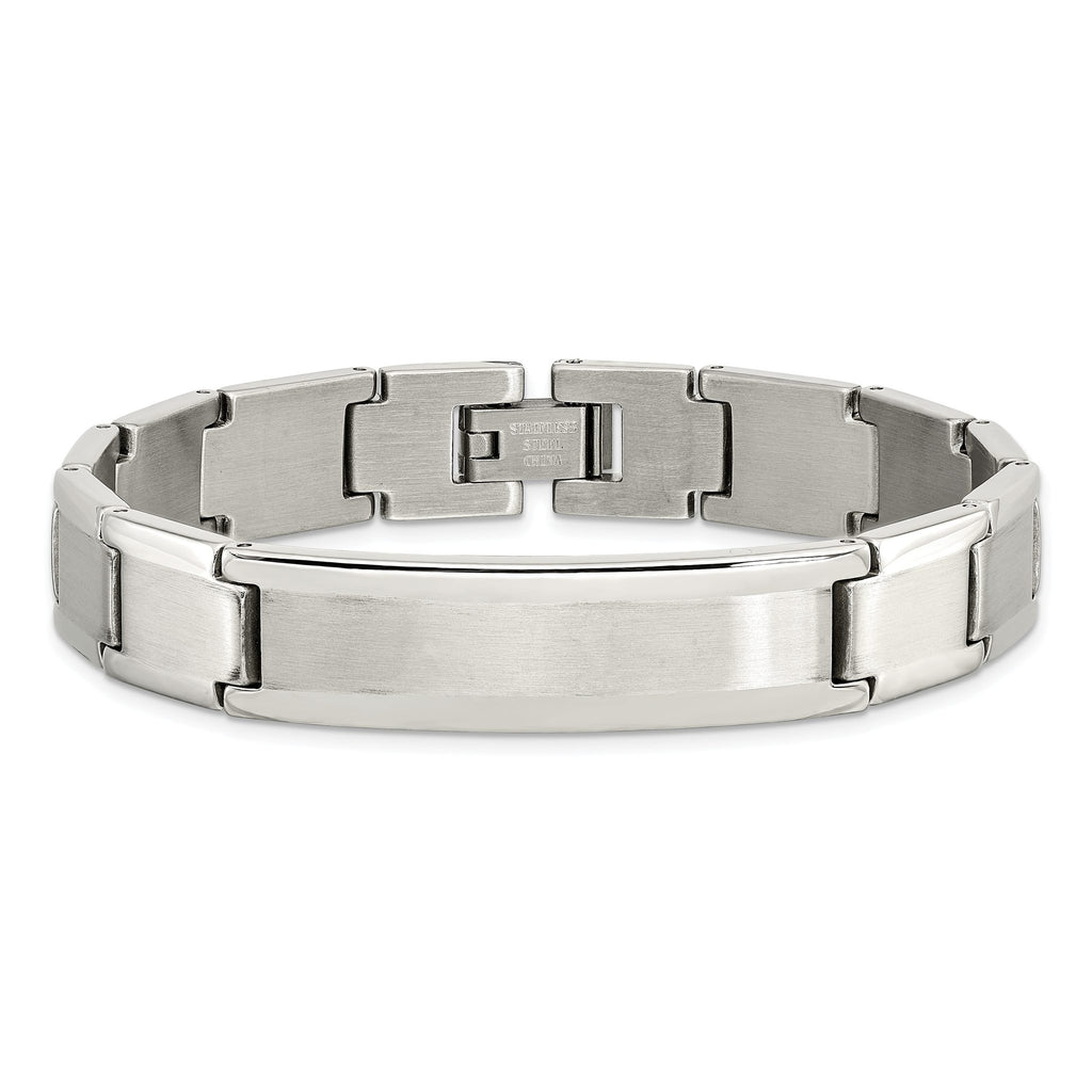 Stainless Steel Brushed and Polished ID Bracelet for Men