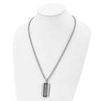 Black IP Dog Tag Necklace in Stainless Steel