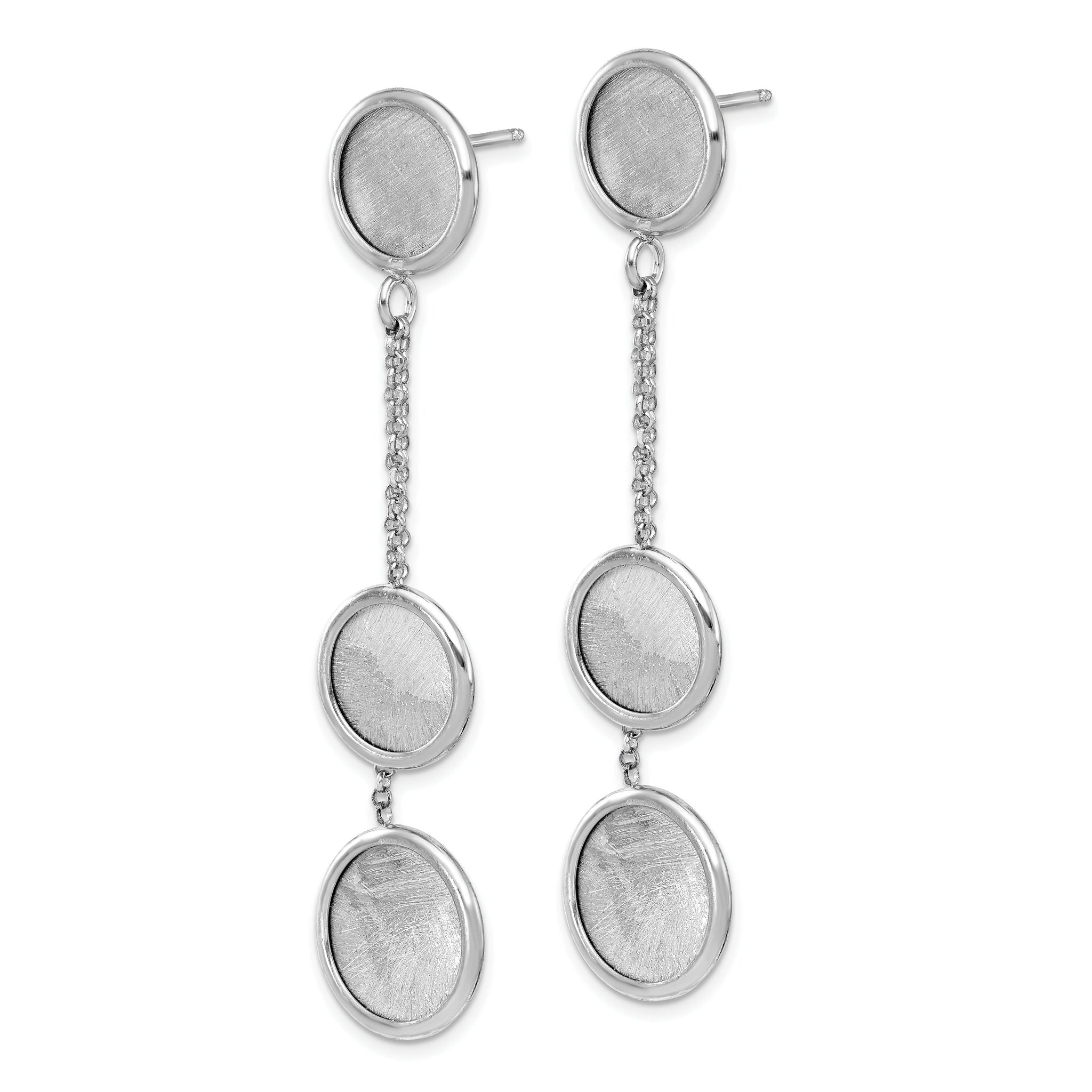 Sterling Silver Rh-plated Radiant Essence Polished/Scratch Earring Secondary image