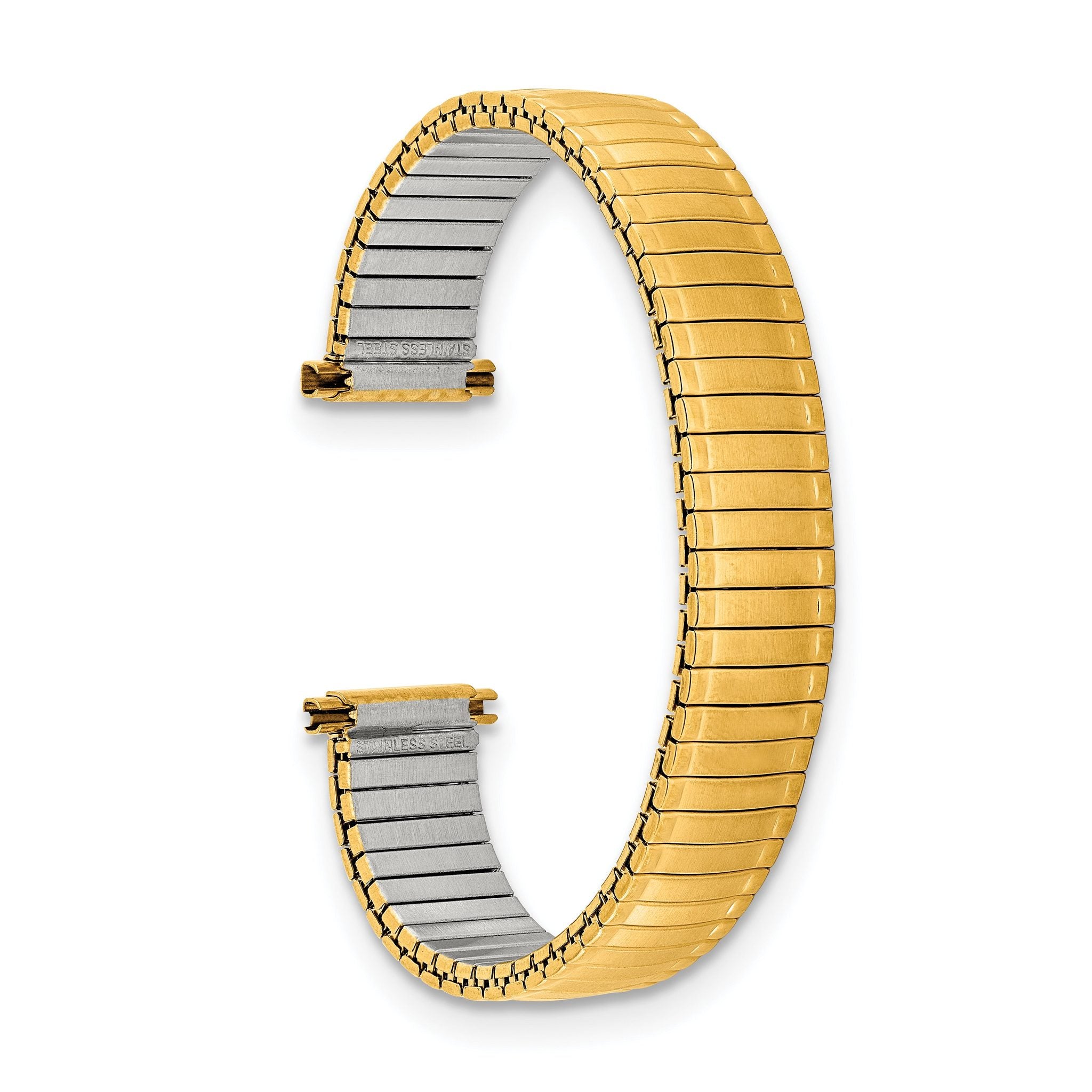 Satin & Polished Flexo Link Watch Band in Gold-Tone Stainless Steel