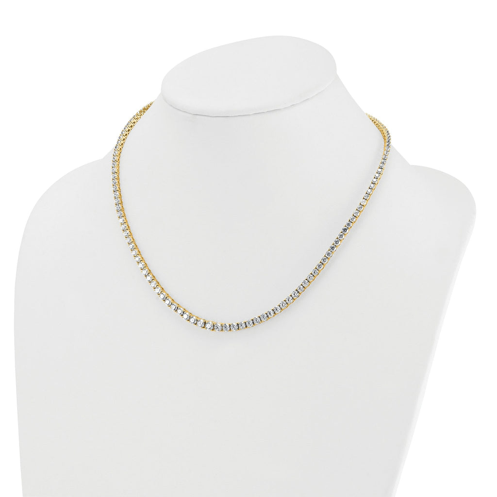 14k 14 1/2 carat Lab Grown Diamond VS+ F+ Complete Round 18 inch Graduated Tennis Necklace