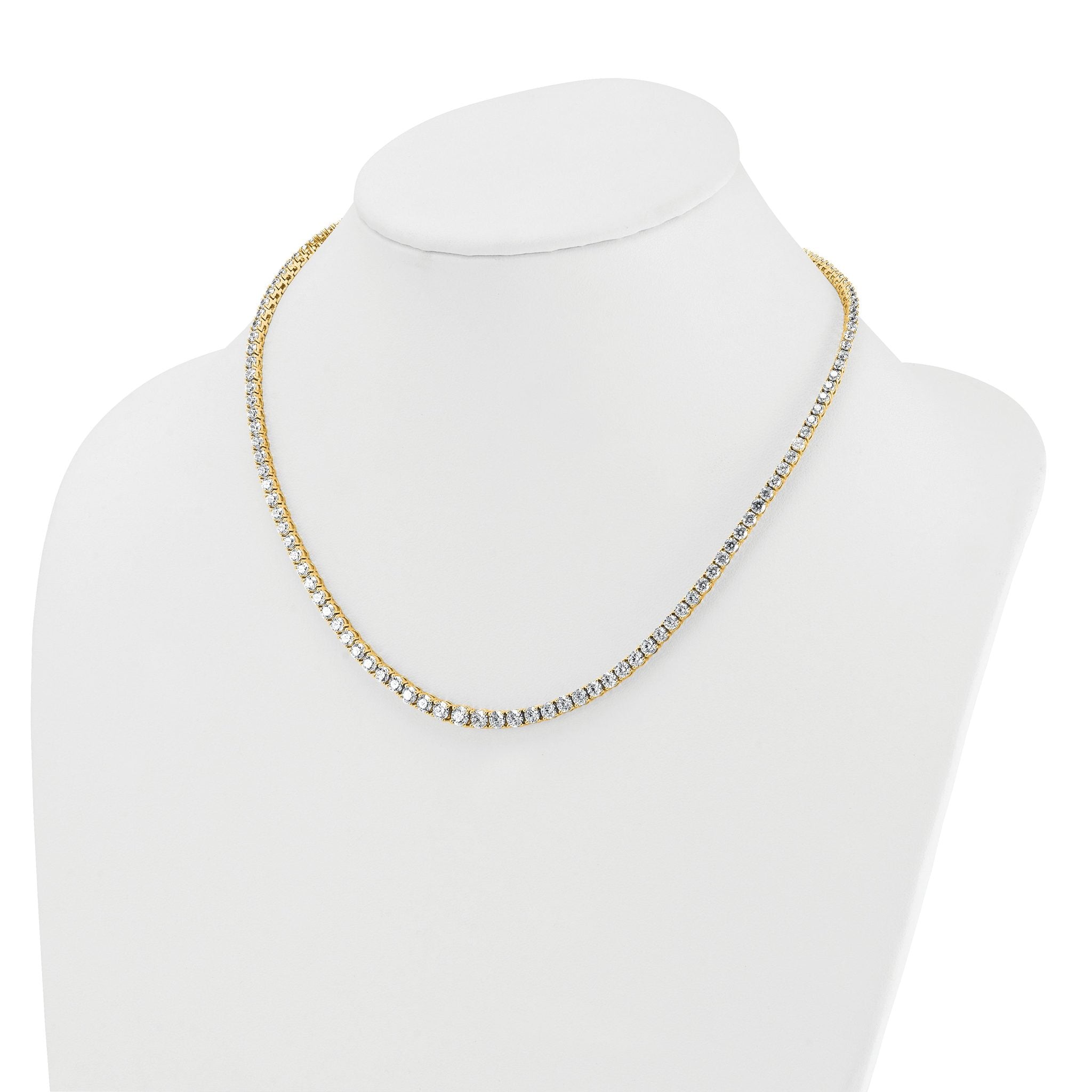 14k 14 1/2 carat Lab Grown Diamond VS+ F+ Complete Round 18 inch Graduated Tennis Necklace