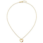 14k Polished Heart with Red and Black Enamel Ladybug 15.5 inch Childrens Necklace Plus 0.75 inch Extender