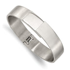 Stainless Steel Brushed and Polished 13mm Hinged Bangle Bracelet for Women