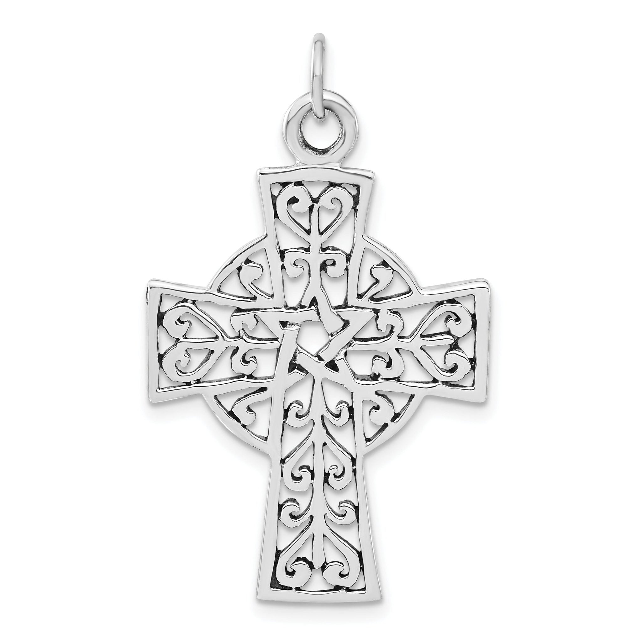 Unisex 925 Sterling Silver Cross Pendant with Polished Antique Finish