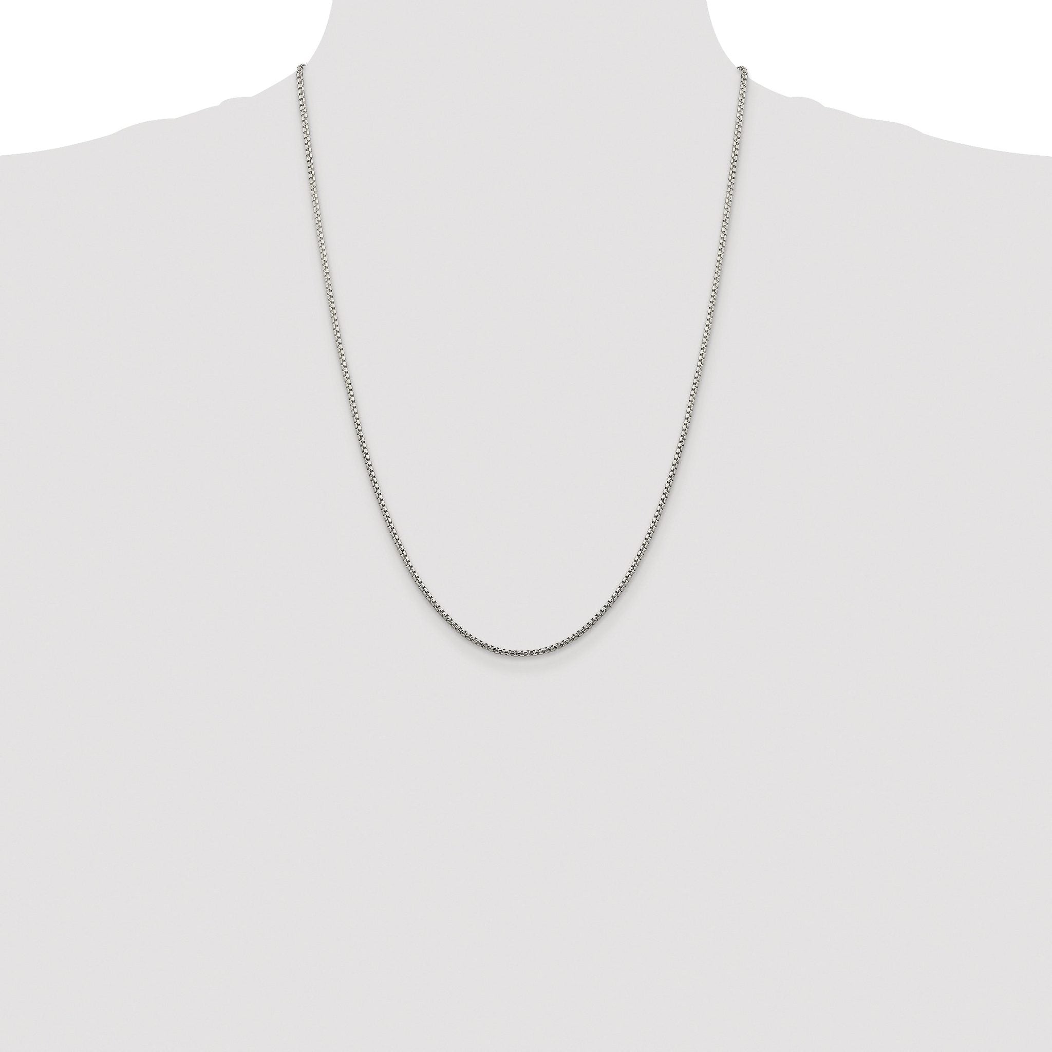 Diamond-Cut Round Box Chain Necklace in Sterling Silver