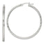 Sterling Silver 2.5mm Polished/Satin D/C Hoop Earrings