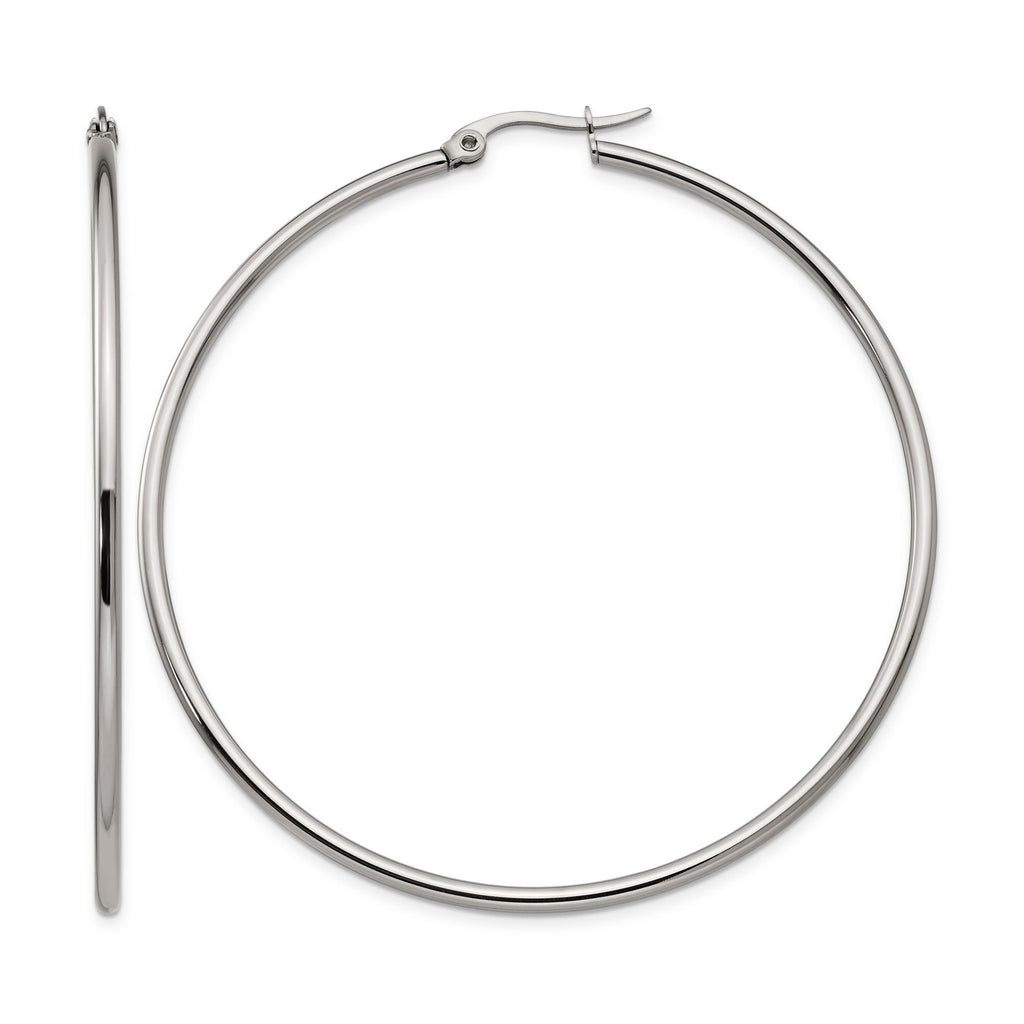 Stainless Steel Polished Hoop Earrings for Women