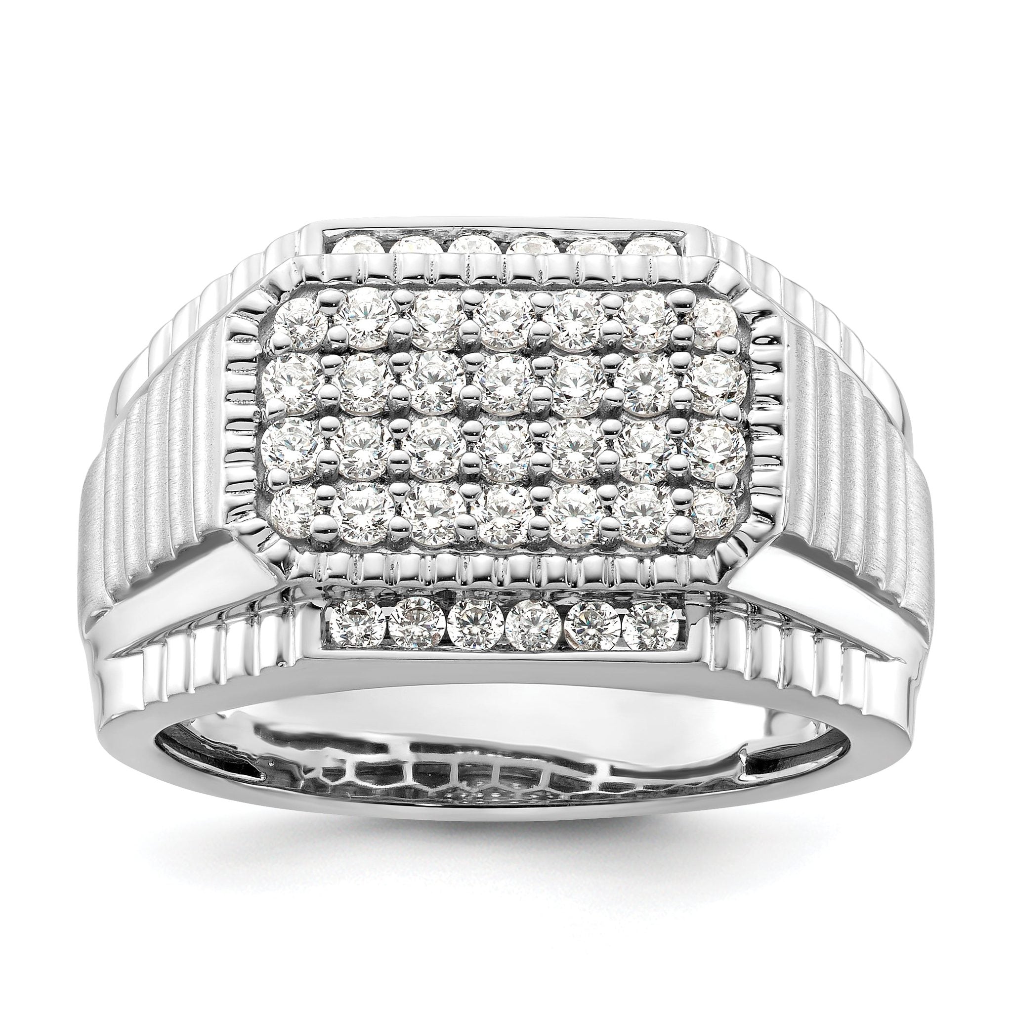 14k White Gold 7/8 carat Lab Grown Diamond VS/SI+ G+ Men's Ring Main image