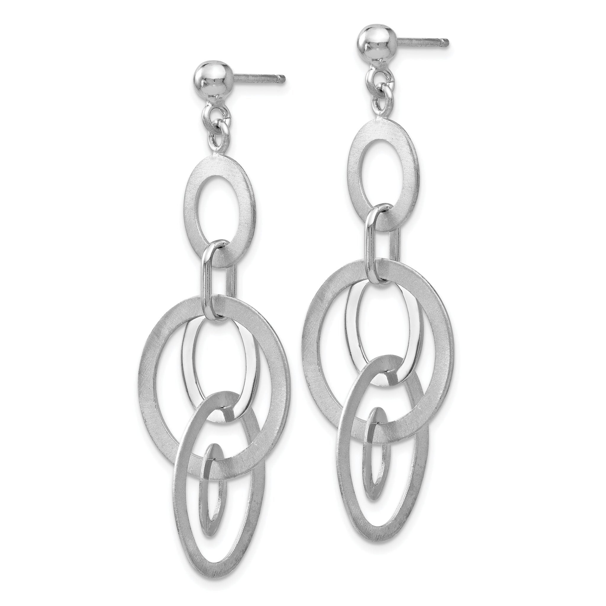 Sophia Jewelers Sterling Silver 925 Dangle Earrings with Brushed Rhodium Finish Secondary image