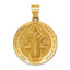 14K Polished & Satin St. Benedict Reversible Hollow Medal