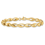 14K Polished and D/C Bracelet