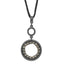 Smoky Crystal Circle Necklace in Black-Plated Fashion Metal