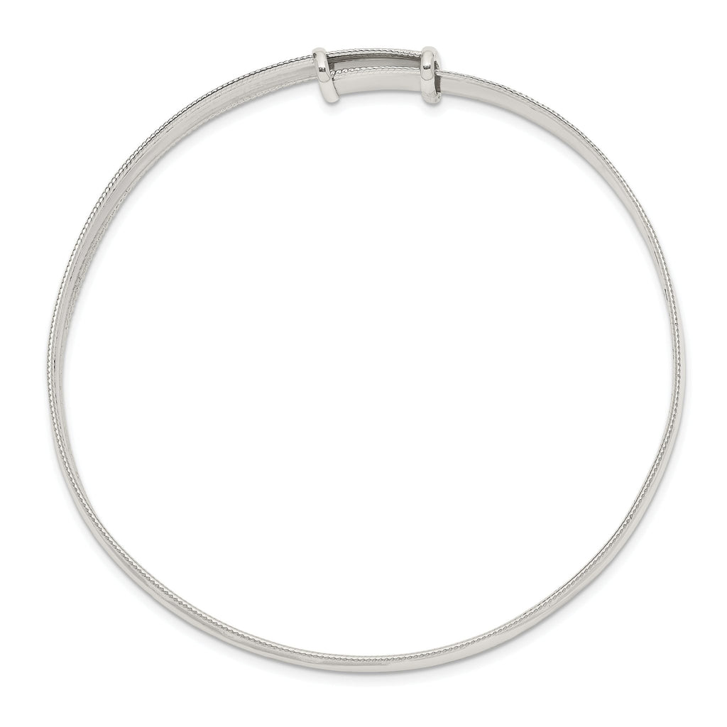 Sophia Jewelers Sterling Silver Milgrain Polished Expandable Bangle for Women