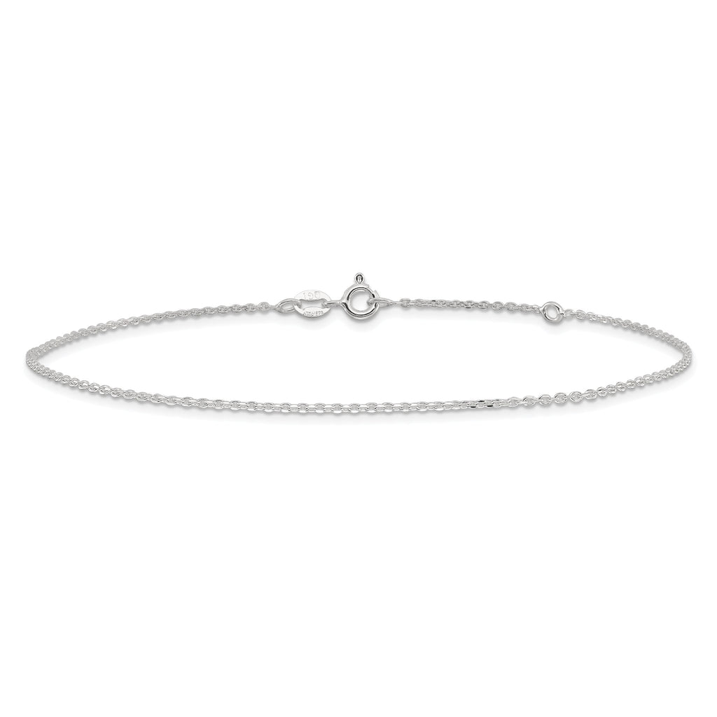 Cable Chain Anklet in Sterling Silver