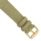 Beige Canvas Watch Band with Leather Lining, 20mm