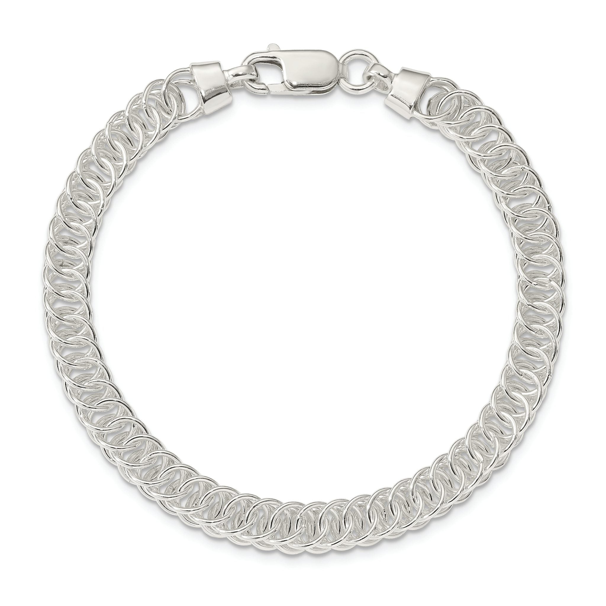 Sterling Silver Polished Fancy Link Bracelet