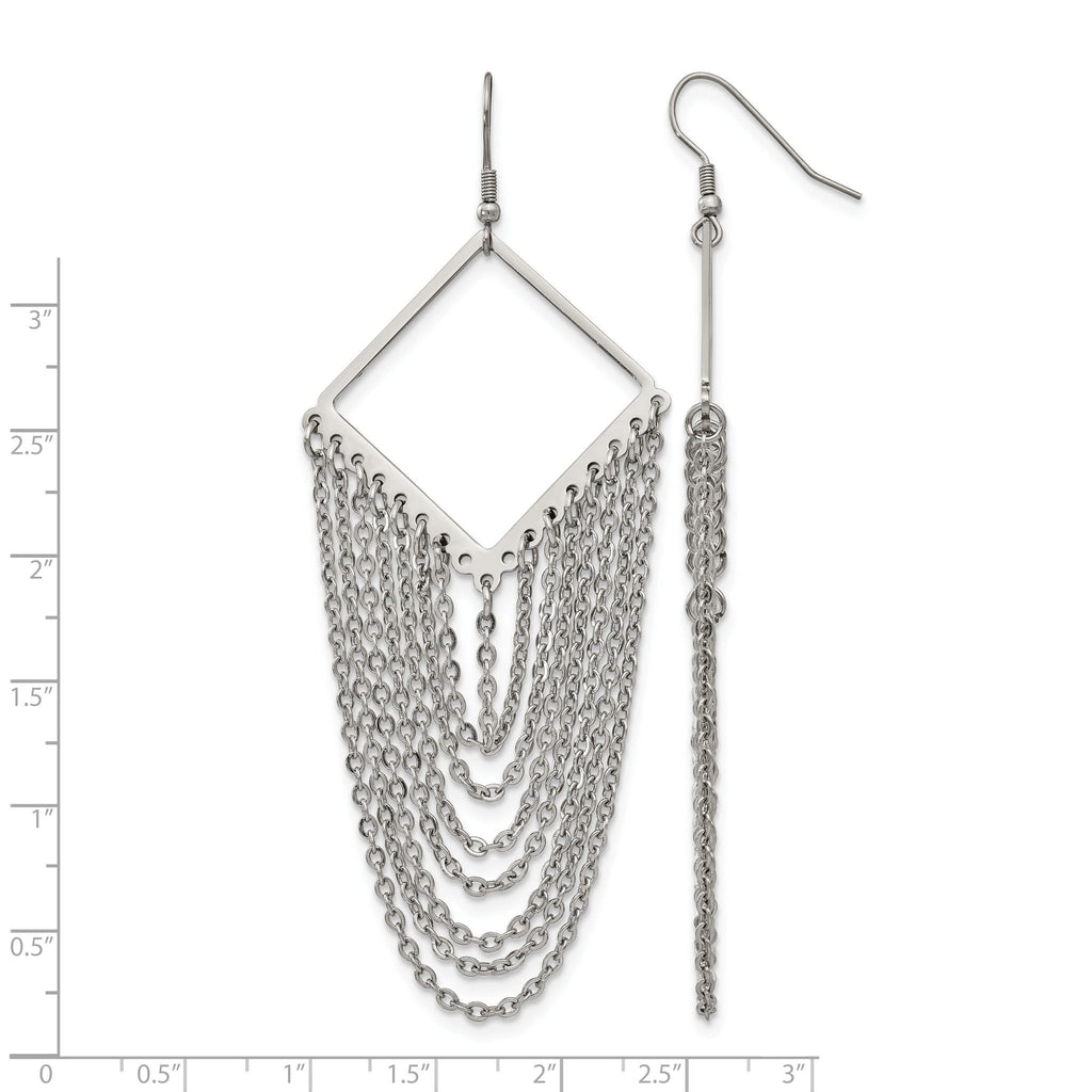 Stainless Steel Polished Drop Dangle Earrings for Women