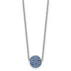 Blue Enamel & Crystal Necklace in Stainless Steel