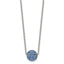 Blue Enamel & Crystal Necklace in Stainless Steel