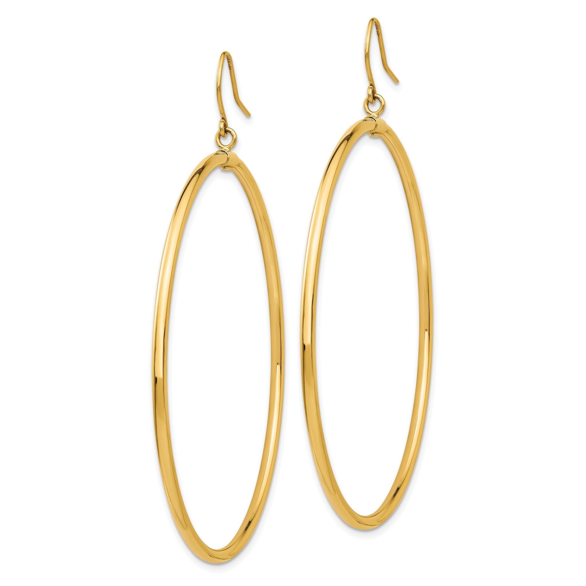 14k Tube Hoop Dangle Earrings Secondary image