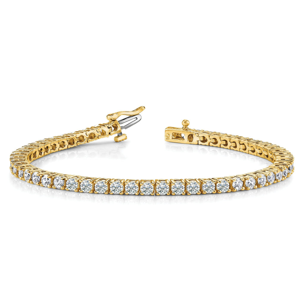 14k Holds 4.92 carat 52-2.9mm Round Diamond 4-prong 7 inch Tennis Bracelet Mounting (No Stone Included)