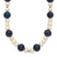 14k White Gold Black and White Semi-Round Freshwater Cultured and Mirror Bead 18 inch Necklace