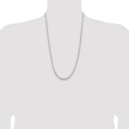 Concave Beveled Curb Chain in Sterling Silver, 4.5mm