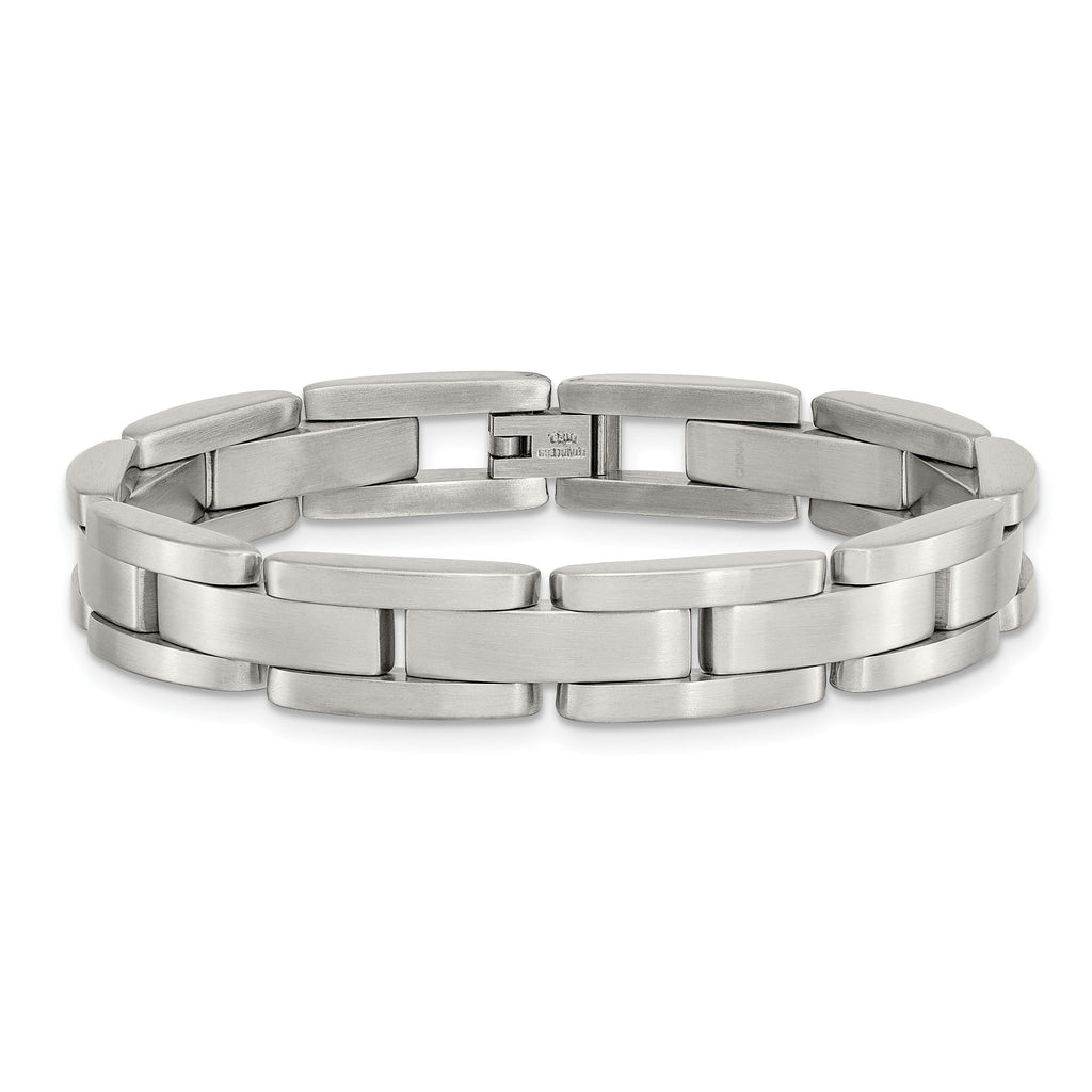 Stainless Steel Brushed Link Bracelet for Men