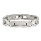 Stainless Steel Brushed Link Bracelet for Men