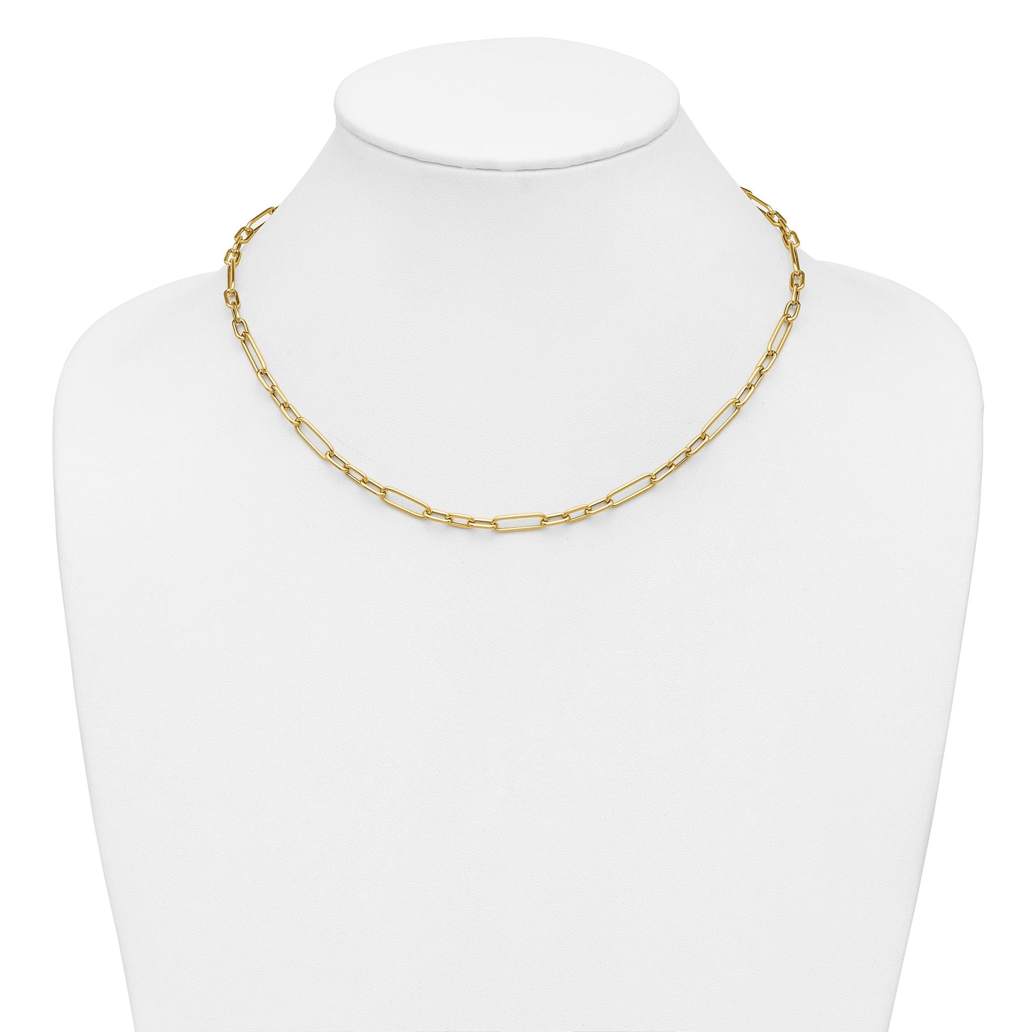 14K Polished Fancy Link Necklace