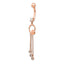 14k Rose Gold 14 Gauge CZ Heart 3-Chain Dangle Belly Ring