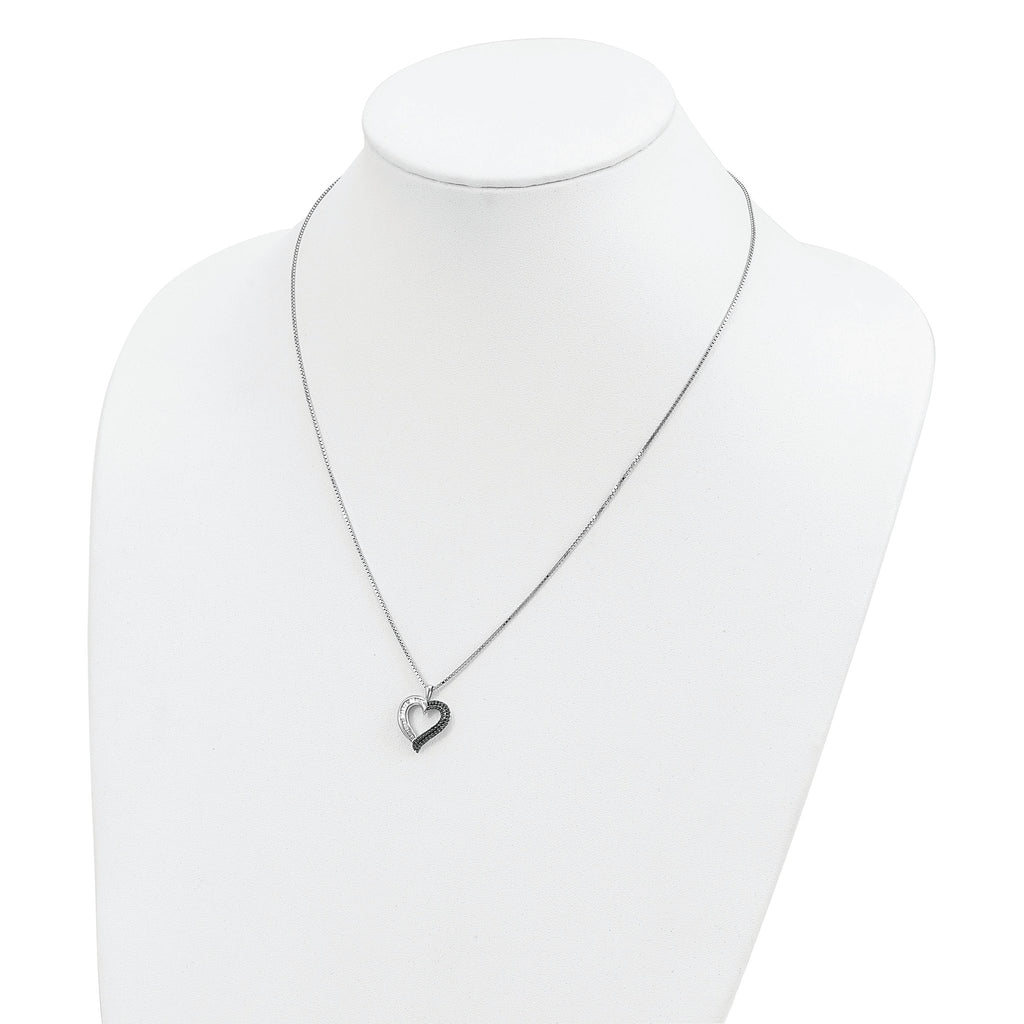 Sophia Jewelers Sterling Silver Diamond Heart Necklace with Extender Elegant and Gift Ready