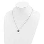 Sophia Jewelers Sterling Silver Diamond Heart Necklace with Extender Elegant and Gift Ready