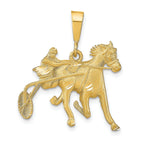 10K Yellow Gold Horse Racing Charm with Polished Finish  Bold & Elegant Design