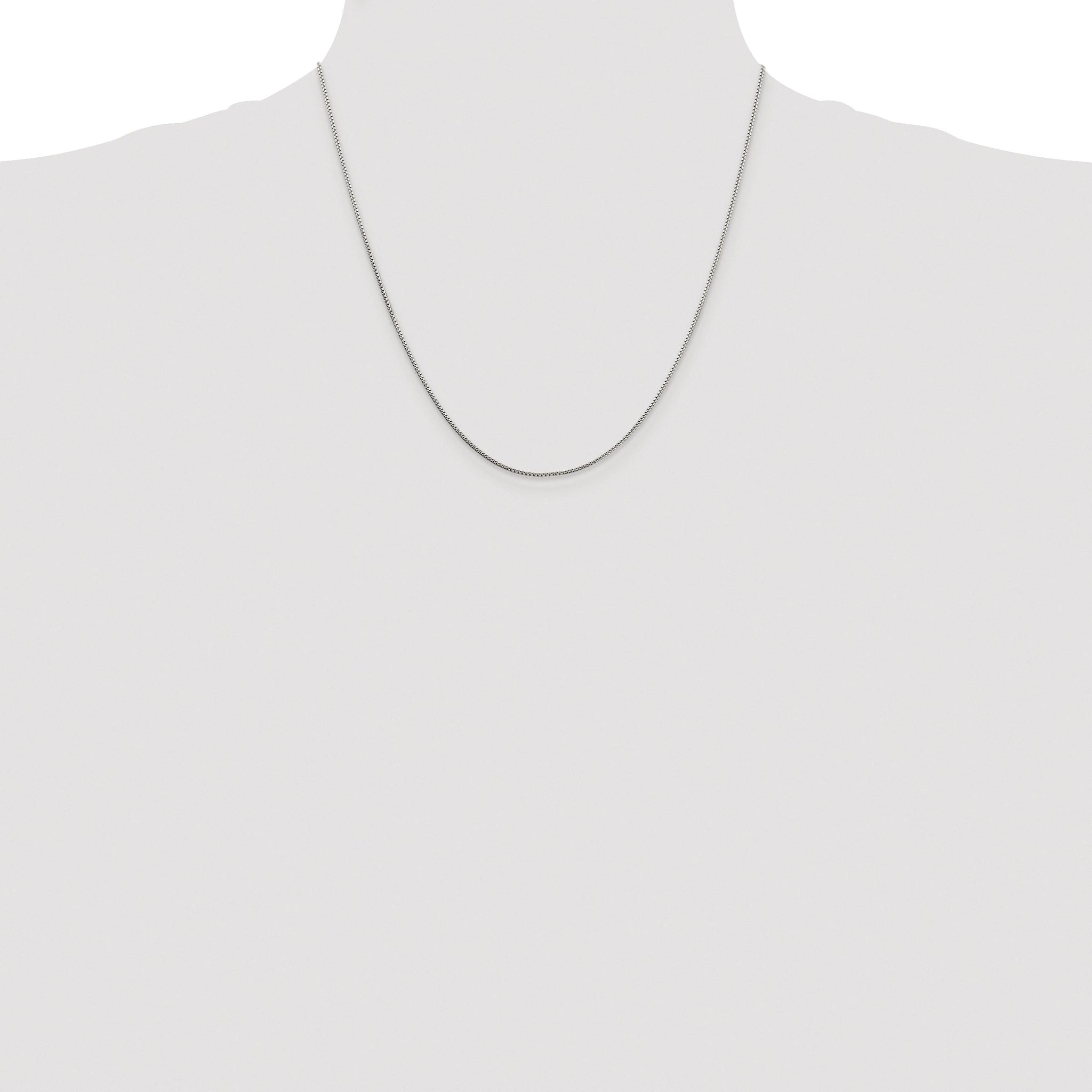 8-Sided Box Chain Necklace in Sterling Silver, 1mm