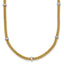 14k Two-tone Polished 7.5mm Fancy Mesh With Bead 18 inch Necklace
