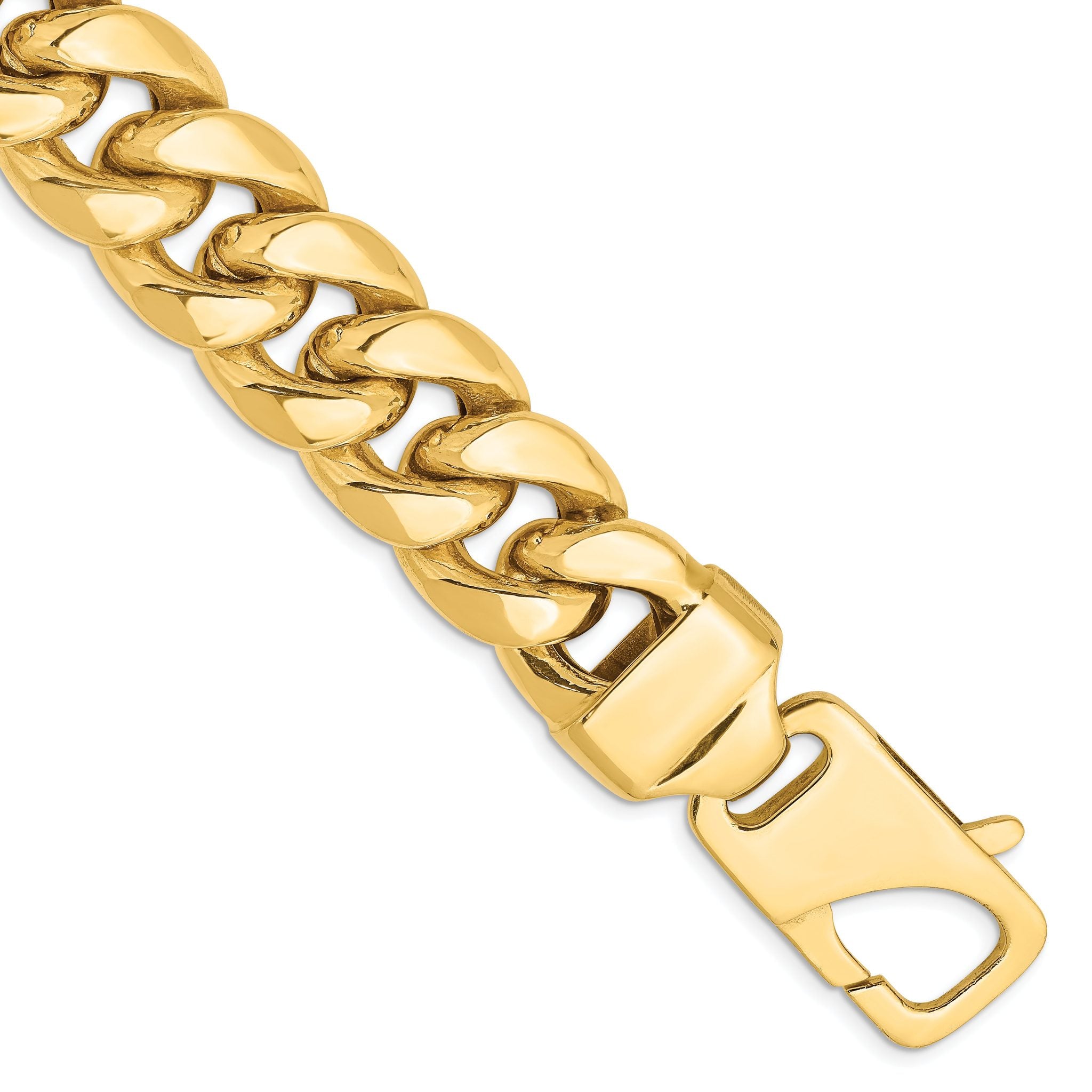 14K 8 inch 15mm Semi-Solid Miami Cuban with Lobster Clasp Bracelet Main image